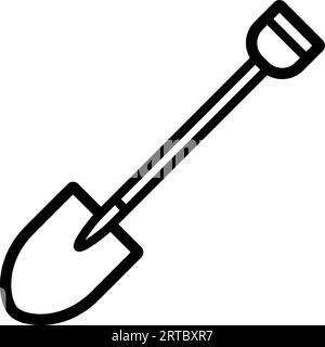 Shovel icon as a linear symbol for web design Stock Vector