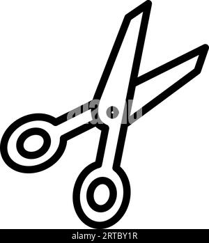 Linear scissors icon as an editable outline for web design Stock Vector