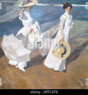 Joaquín Sorolla - Walk on the Beach - 1909 Stock Photo