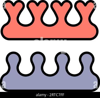 Pedicure toe separators color icon. Finger separator vector sign. Isolated flat symbol illustration. Simple style illustration. Vector isolated drawin Stock Vector