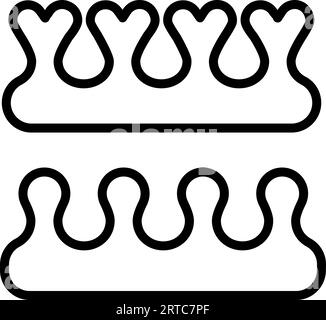 Pedicure toe separators linear icon. Finger separator vector sign. Isolated contour symbol black illustration. Thin line illustration. Contour symbol. Stock Vector