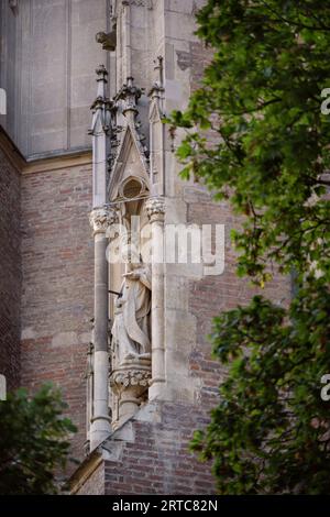 Detail of construction joint of choir buttresses at Ulm Minster, Ulm, Swabian Jura, Baden-Wuerttemberg, Germany, Europe Stock Photo