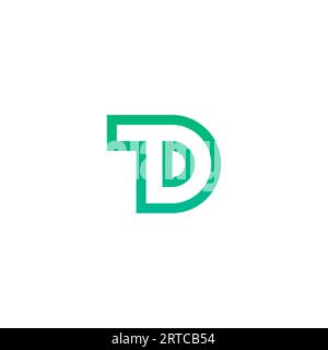 TD Initial Logo Design. Letter TD Symbol Stock Vector