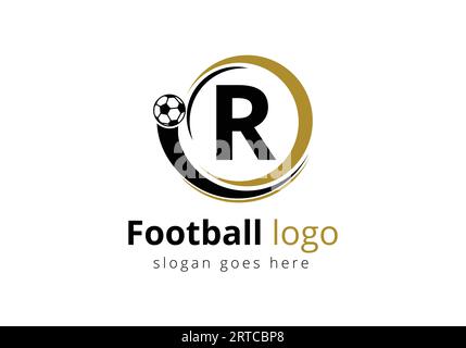 Initial R monogram alphabet with Football Logo Design Vector Template. Football Club Symbol. business, and company identity. Stock Vector