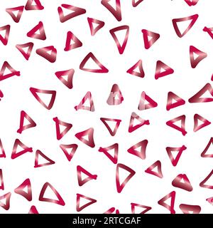 Seamless pattern hand drawn simple triangles pink gradient on white background Stock Vector