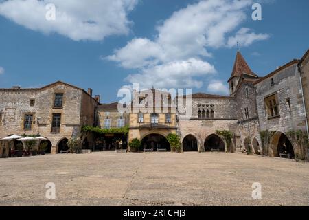 Monpazier is one of the most beautiful village in France and the most famous bastide. Dordogne. Stock Photo