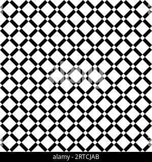 Seamless pattern with diagonal plaid in black and white Stock Photo