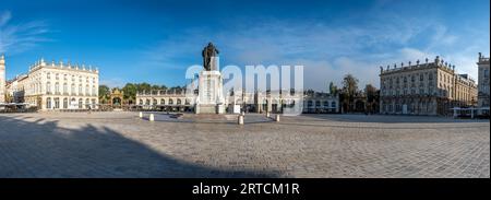 Nancy, France - 09 02 2023: View of the Stanislas Square at sunrise, Unesco World Heritage Stock Photo