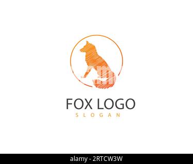 Fox logo design vector template. Animal logo design. Pet logo template. Line Fox Logo for Company vector and editable Stock Vector