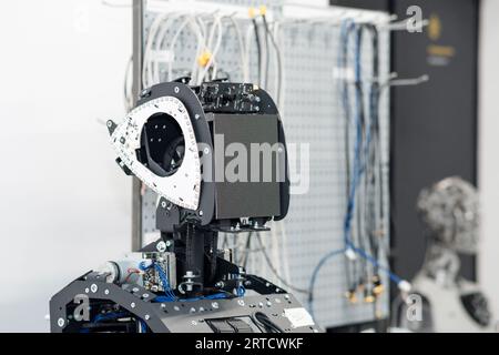 Perm, Russia - July 13, 2023: humanoid robot in the process of assembly ...