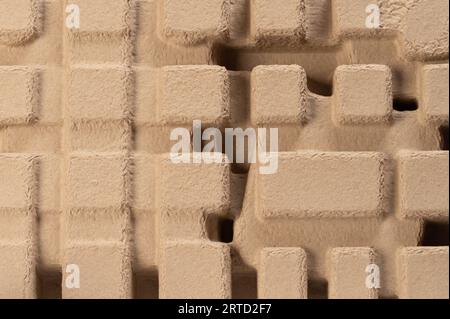 Shock absorber paper box from recycled cardboard close up view Stock Photo