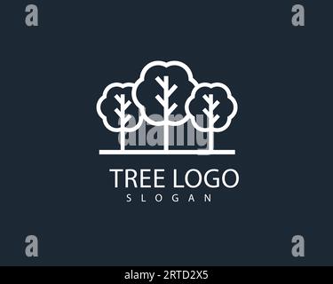 Tree logo design. Minimalist green tree logo symbol Stock Vector Image ...