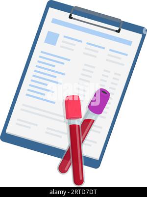 Blood test: medical records and blood samples, healthcare and medicine concept Stock Vector