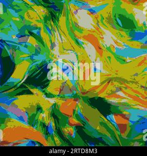 Vector Illustration Abstract Waves and Movement Fluid Shapes Design Intricate Multiple Colors Stock Vector