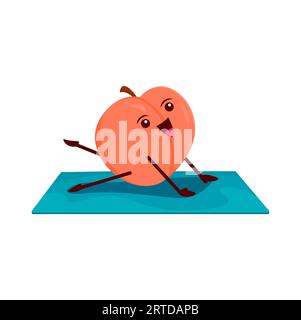 Fitness cartoon peach isolated on white background Stock Vector Image ...