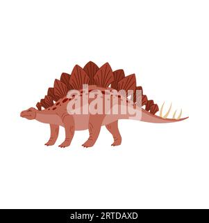 Stegosaurus stenops isolated cartoon kids toy. Vector dino ungulatus, ancient lizard. Stegosaurus triceraptor graze, prehistoric predator animal Stock Vector