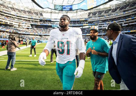 August 19, 2023: Miami Dolphins linebacker Andrew Van Ginkel (43) during a  preseason game between the Miami Dolphins and the Houston Texans in  Houston, TX. Trask Smith/CSM (Credit Image: © Trask Smith/Cal