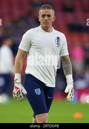 England's Jordan Pickford warms up ahead of the UEFA Euro 2020 ...