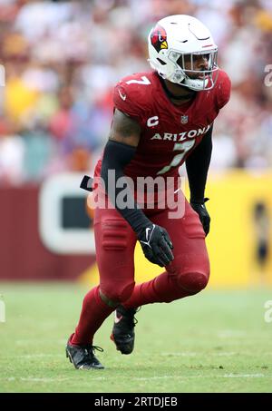 Arizona Cardinals linebacker Kyzir White paces the sideline during the  first half of an NFL football game against the New York Giants Sunday,  Sept. 17, 2023, in Glendale, Ariz. (AP Photo/Ross D.