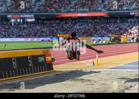 Budapest, Germany. 20th Aug, 2023. Budapest, Hungary, August 20th 2023: Fatiima Diame (Spain) during the long jump final during the world athletics championships 2023 at the National Athletics Centre, in Budapest, Hungary. (Sven Beyrich/SPP) Credit: SPP Sport Press Photo. /Alamy Live News Stock Photo