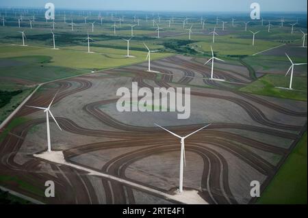 Wind turbines at the Horse Hollow Wind Energy Center in Texas, USA; Abilene, Texas, United States of America Stock Photo