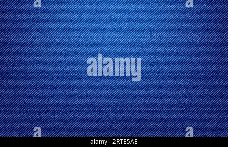 Blue jeans denim texture background, vector pattern of apparel fabric in closeup. Blue jeans cloth or denim canvas material, realistic cotton textile in macro, denim jeans of pants or pocket Stock Vector