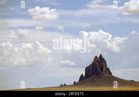 Landscape of the rugged landform of Shiprock, New Mexico, USA; New Mexico, United States of America Stock Photo