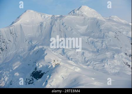 Rugged snowy mountains of Antarctica's Gerlache Strait; Antarctica Stock Photo