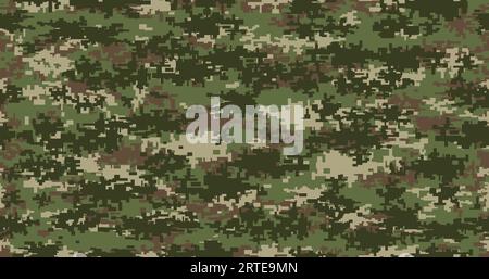 Seamless digital woodland pixel camo texture vector for army textile ...