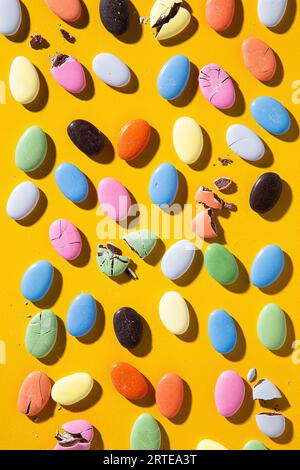 Chocolate candies in the shape of Easter eggs Stock Photo