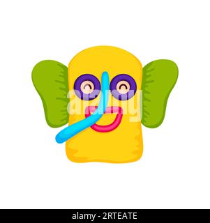 Cartoon Marimonda mask isolated Barranquilla carnival party holiday object. Vector Colombian and Latin America head mask, tourist souvenir Stock Vector