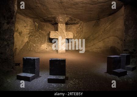 Salt Cathedral of Zipaquira, an underground Roman Catholic church built within the tunnels of a salt mine; Zipaquira, Cundinamarca, Colombia Stock Photo