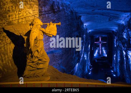 Salt Cathedral of Zipaquira, an underground Roman Catholic church built within the tunnels of a salt mine; Zipaquira, Cundinamarca, Colombia Stock Photo
