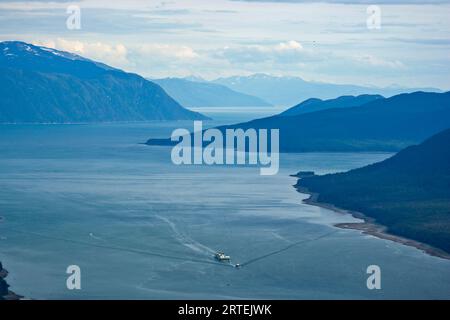 Aerial view of coastline in Juneau, Alaska, USA; Juneau, Alaska, United States of America Stock Photo