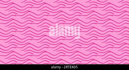 Strokes like waves. Background. Pink shape seamless pattern. Trendy Barbiecore Style. Template for textile and wallpaper. Vector illustration.. Stock Vector