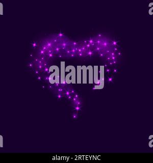 Heart shaped magic powder. Vector illustration. Stock Vector