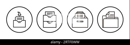 Archive icon vector. archive storage icon vector. folders icon. Stock Vector