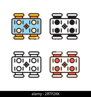 dinner table icon in 4 style: flat, glyph, outline, duotone Stock Vector