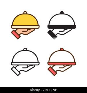 food tray icon in 4 style: flat, glyph, outline, duotone Stock Vector