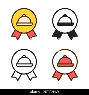 food review icon in 4 style: flat, glyph, outline, duotone Stock Vector