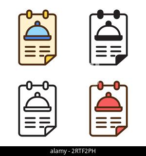 Order food icon in 4 style: flat, glyph, outline, duotone Stock Vector