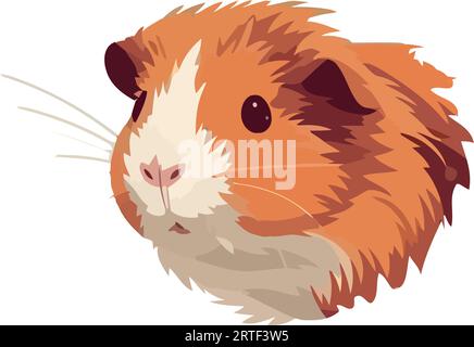Fluffy mouse sitting, looking cute and small Stock Vector