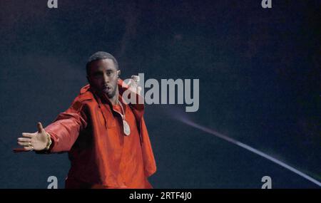 Newark, United Stated. 12th Sep, 2023. Sean 'Diddy' Combs performs before accepting the Global Icon Award during the 2023 MTV Video Music Awards 'VMA's' at the Prudential Center in Newark, New Jersey, on Tuesday, September 12, 2023. Photo by John Angelillo/UPI Credit: UPI/Alamy Live News Stock Photo