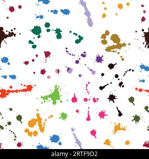splash water colors colorful seamless pattern vector Stock Vector