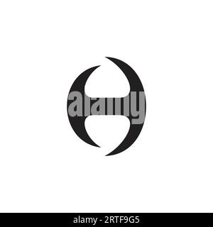 letter hd simple curves geometric logo vector Stock Vector