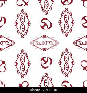 ethnic batik art seamless white fabric background vector Stock Vector