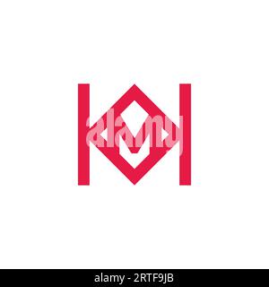 letter hm linked geometric line logo vector Stock Vector