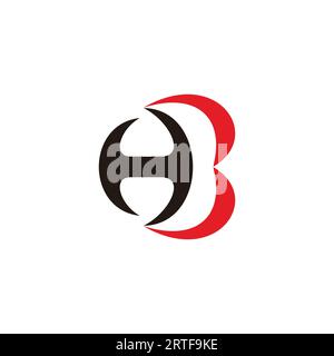 letter hb simple curves colorful geometric simple logo vector Stock Vector