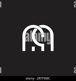 letter rm rq simple loop geometric line logo vector Stock Vector