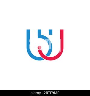 letter bj simple colorful geometric loop logo vector Stock Vector